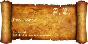 Pap Móric névjegykártya